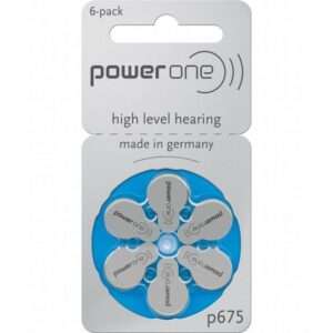 PowerOne P675 Hearing Aid Battery, 6 Batteries Each Pack