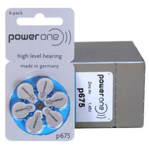 PowerOne P675 Hearing Aid Battery, 6 Batteries Each Pack
